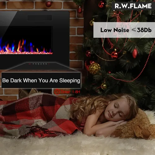 Vista 7 de R.W.FLAME - Chimenea empotrable ultrafina para pared (30 y 60 pulgadas)