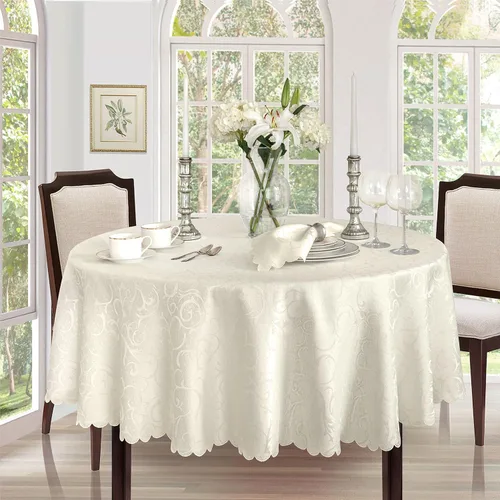 Vista 12 de Newbridge Servilletas de Tela de Damasco Festoneado Portofino para Navidades y Fiestas, Juego de 4, Dorado, Resistente a Arrugas y Manchas, Juego