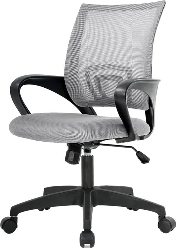 Vista 10 de Silla de oficina ergonómica con soporte lumbar, silla de escritorio de malla ajustable para dolor de espalda, taburete giratorio ejecutivo moderno