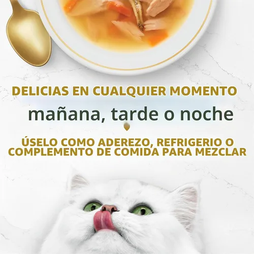 Vista 5 de Purina Fancy Feast Broths, comida húmeda clásica para gatos, 1.4 onzas, paquete de 12