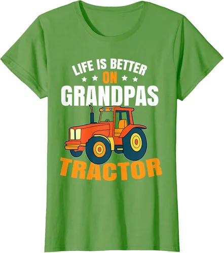 Vista 53 de Life Is Better On Grandpas Tractor Kids Farm Tractor Boy Camiseta, Negro