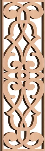 Vista 163 de 9 3/8"W x 24 3/8"H x 1/4"T Bellaire Decorativos Paneles de pared de madera calado, abedul