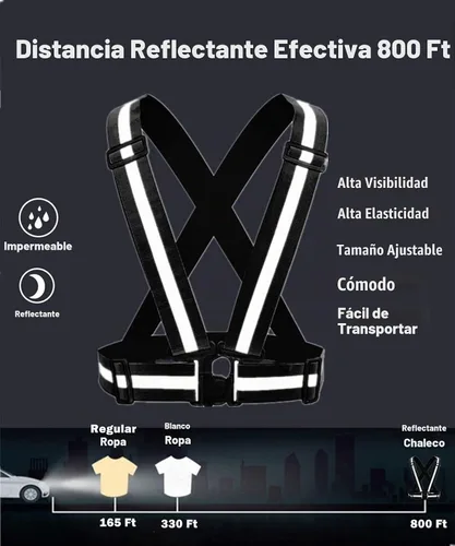 Vista 2 de Reflective Running Gear Reflective Vest & Reflective Armband & Reflective Belt 3 Pcs Set, High Visibility Reflective Gear Night Cycling Walking