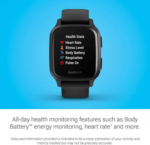 Vista 3 de Garmin Venu Sq Music - Reloj inteligente con GPS y pantalla táctil brillante, cuenta con música y hasta 6 días de duración de la batería