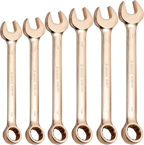 Vista 20 de WEDO Llave combinada sin chispas, llave combinada de seguridad sin chispas, bronce de aluminio, forja, DIN 3113, certificado BAM y FM, tamaño 1