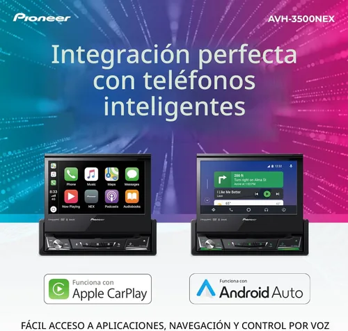 Vista 3 de Pioneer AVH-3500NEX Pantalla táctil motorizada de 7 pulgadas, DIN único - Apple CarPlay con cable y Android Auto, Bluetooth, cámara de respaldo