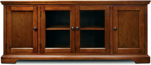 Vista 2 de Leick Home 87360 - Soporte de TV con almacenamiento cerrado para televisores de 65 pulgadas, color marrón cereza Westwood Cereza marrón/negro