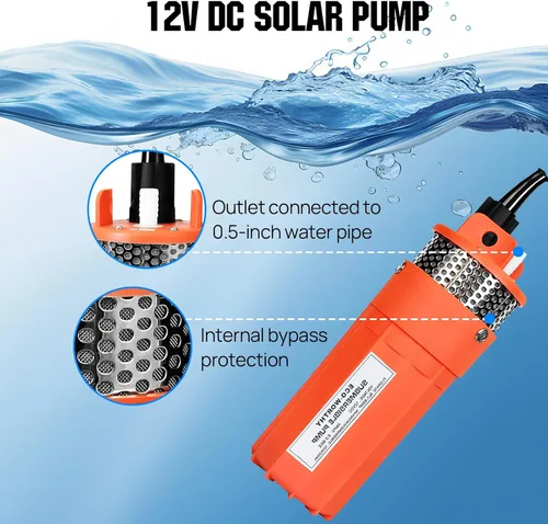 Vista 5 de ECO-WORTHY Kit de bomba sumergible solar, kit de panel solar de 100 W y bomba de pozo profundo de 12 V CC - 100 pies/98.4 ft