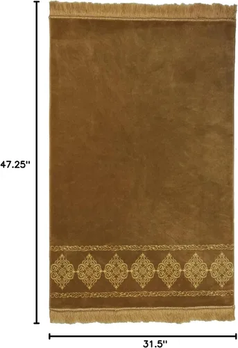 Vista 2 de Modefa Alfombra de oración islámica turca, grande y ancha, de terciopelo suave, Janamaz, cómoda alfombra de oración musulmana para hombres