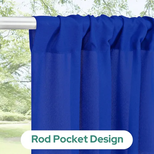 Vista 5 de HOMEIDEAS Cortinas de fondo azul real de 10 x 10 pies, fondo de fotos, cortinas de poliéster con bolsillo para barra para decoración de fiestas