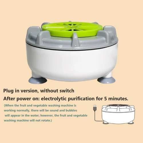 Vista 3 de Lavadora de frutas y verduras, Purificador de productos Lavadora de verduras y frutas, Disfrute de una limpieza silenciosa: Lavadora ultrasónica