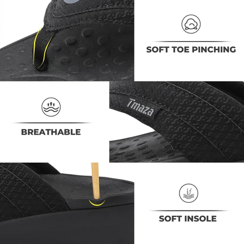 Vista 6 de Orthopedic Arch Support Flip Flops for Women Adjustable Strap Double Layer Comfort Sandals Plantar Fasciitis Heel Pain Relief Orthopedic Beach