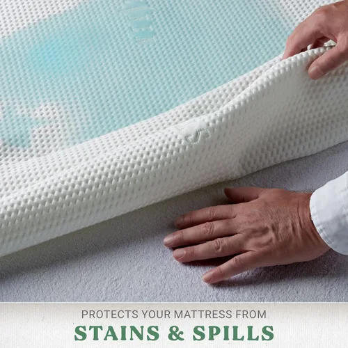 Vista 6 de STYLINEN Protector de colchón Tencel de eucalipto individual, funda de enfriamiento impermeable transpirable que protege contra la humedad