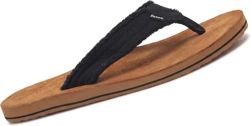 Vista 3 de Sanuk Fraid Not Flip-Flop para hombre Negro/Bronceado