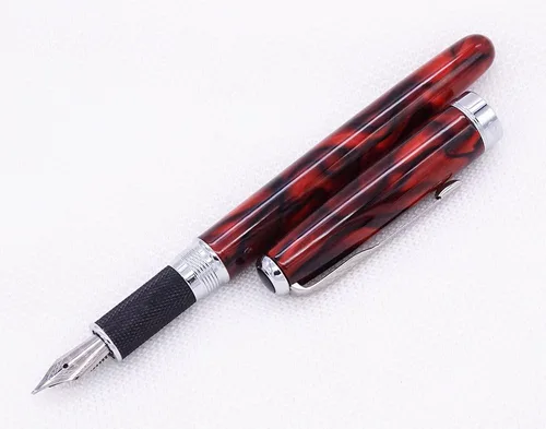 Vista 9 de Jinhao Nature - Pluma estilográfica de madera de rosa doblada (fina a ancha), pluma Fude para caligrafía, dibujo artístico y escritura a mano Rosa