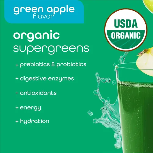 Vista 3 de Zena Nutrition Polvo de Energía y Hidratación de Super Verdes Orgánicos, Más de 70 Superalimentos, 0 Azúcar, 5G de Fibra, Espirulina, Clorella