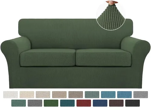 Vista 27 de Turquoize 2 fundas para sillas de sala de estar, funda de sofá con fundas de cojín individuales, funda de muebles para sillas (silla, beige biscotti)