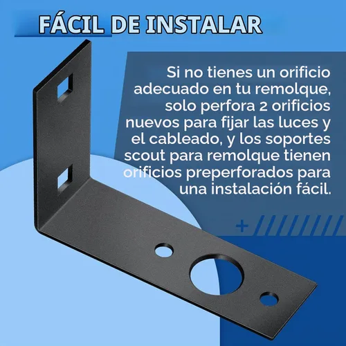 Vista 4 de Dunzy 2 soportes de luz de remolque galvanizados para montaje en forma de L, soporte de luz trasera para barcos, accesorios de piezas de remolque