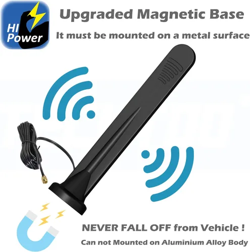 Vista 2 de TECHTOO Antena celular 5G 4G LTE 3G GPRS GSM Antena externa impermeable con base magnética compatible con enrutador inalámbrico LTE, módem hotspot