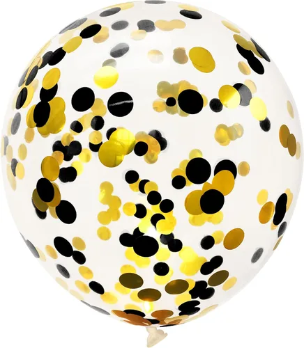 Vista 8 de SHUNTAI Globos de felicitación a los 18 años, decoraciones de cumpleaños negros y dorados, globos de látex de confeti dorado para niños y niñas