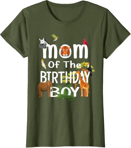 Vista 80 de Camiseta de fiesta de animales con temática de zoológico para niño de cumpleaños, Negro