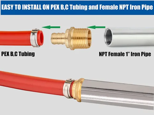 Vista 4 de WHK Paquete de 6 adaptadores PEX-B macho NPT (MNPT) de 1 pulgada x 1 pulgada