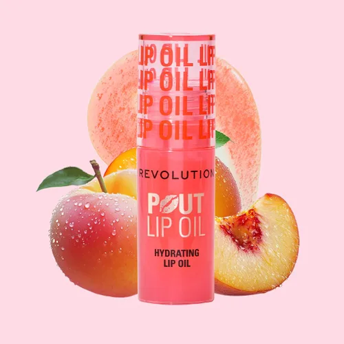 Vista 6 de Revolution Pout - Aceite de labios Juicy Peach Durazno (Juicy Peach)