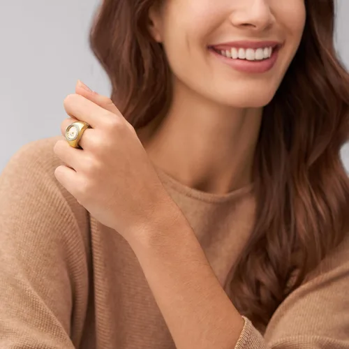 Vista 4 de Fossil Anillo de reloj para mujer con pantalla analógica de dos manecillas y banda de expansión de acero inoxidable