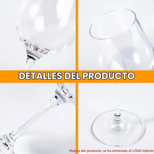 Vista 3 de KX-WARE Copas de vino acrílicas clásicas de todo propósito, 19 onzas, juego de 6 copas de vino de plástico con tallo transparentes