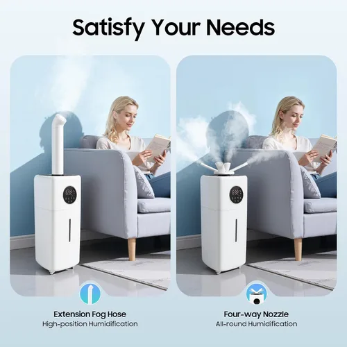 Vista 4 de Humidificador grande de 21L para el hogar de 3000 pies cuadrados, humidificador ultrasónico para toda la casa de 5.5 galones con 3 niveles