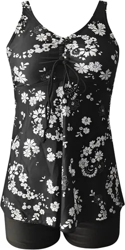 Vista 6 de Traje de baño de 3 piezas para mujer con cubierta sexy para mujer, traje de baño de dos piezas con estampado floral