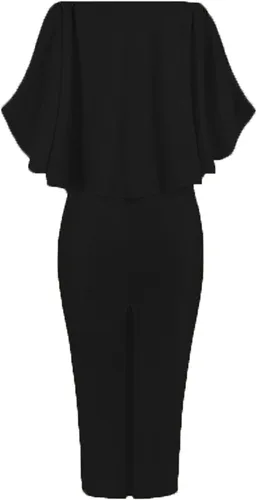 Vista 3 de Vestidos de cóctel para mujer, sexy, color sólido, con lentejuelas, cruzado, con abertura, para fiesta, cóctel, graduación, vestido de invitada