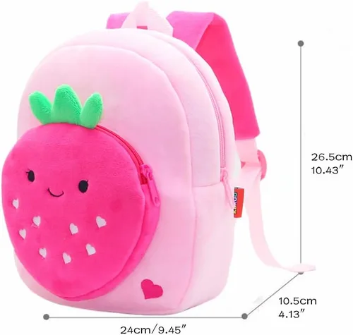 Vista 2 de Mochila para niños y niñas, bonita bolsa de felpa suave para niños pequeños de dibujos animados de animales pequeños, mini mochila pequeña
