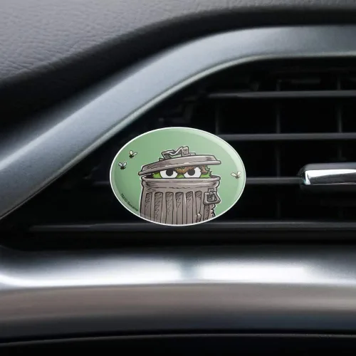 Vista 2 de Sesame Street - Bote de basura con clip de ventilación para ambientador de coche Oscar the Grouch