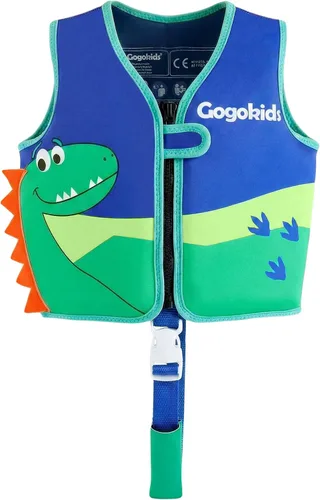 Vista 11 de Gogokids Toddler Swim Vest Pool Floaties for Kids 1-2-3-5-6-9-12 Yrs, Neoprene Swimming Jacket w/Adjustable Strap & Zip, Kids Pool Float Jacket