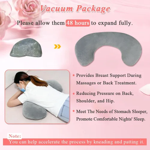 Vista 7 de KAAMOS Almohada de pecho para mesa de masaje, almohada de masaje para dormir, masaje de cuña, almohada de pecho para dormir boca abajo almohada
