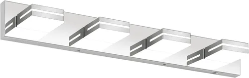 Vista 12 de Accesorios de iluminación de tocador de baño sobre espejo (3 luces, 5CCT, regulable) modernos accesorios de iluminación LED de pared de baño, negro