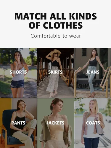 Vista 64 de Camisa Attraco de algodón, con tirantes estilo espagueti, con brasier incorporado, 2 paquetes, para mujer