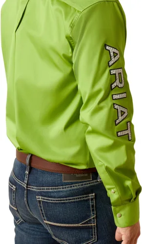 Vista 69 de Ariat Camisa de sarga con logotipo del equipo para hombre
