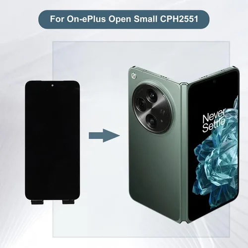 Vista 6 de Reemplazo de pantalla LCD táctil digitalizador Asamblea compatible con OnePlus Open Small CPH2551 6.31 con herramientas (negro)