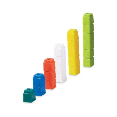 Vista 2 de hand2mind UniLink - Cubos entrelazados para enlazar matemáticas, cubos de plástico, clasificación de colores, cubos de conexión, manipuladores