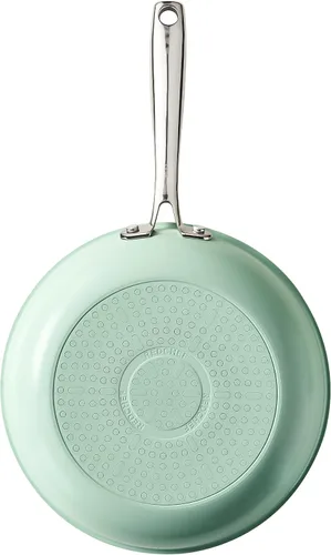 Vista 16 de Redchef Sartén antiadherente de cerámica, mini sartén para desayuno y huevos, cocina saludable sin químicos, mango de acero inoxidable que se Verde