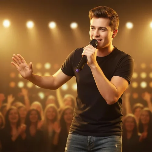 Vista 6 de Micrófono Falso de Plástico Micrófono Realista Simular Práctica de Habla Accesorio para Karaoke Divertido en el Escenario o Disfraz Accesorio