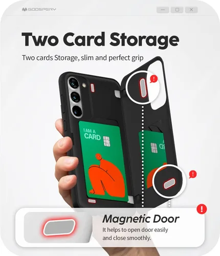 Vista 11 de GOOSPERY Parachoques magnético para puerta compatible con Galaxy S9 Plus, tarjetero tipo billetera con cierre automático por iman, funda protectora