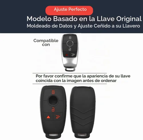 Vista 2 de 2 piezas Compatible con Mercedes Benz A C E S CLA CLS GLA GLB GLC GLE GLS G Funda para llavero de llave con protector de cadena de llaves