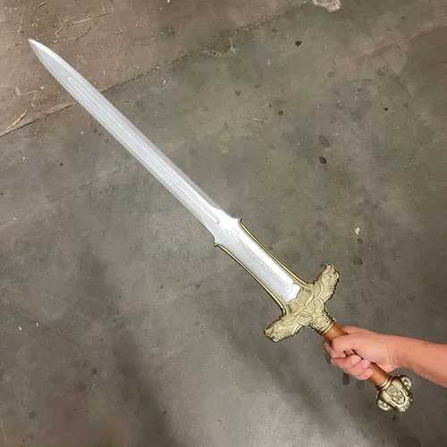 Vista 3 de Blazing S. Espada medieval de fantasía bárbara atlante de espuma para disfraz o práctica Conan