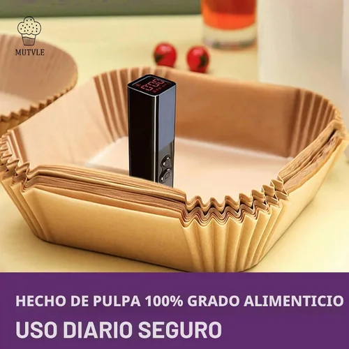 Vista 4 de Forros desechables para freidora de aire para Ninja Crispi, 260 piezas de accesorios desechables para freidora de aire Ninja Crispi para contenedor
