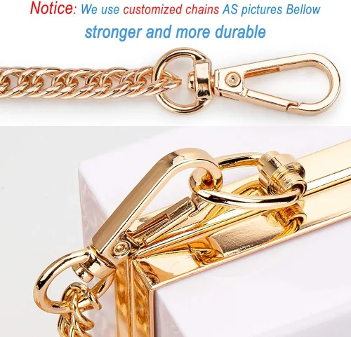 Vista 7 de Acrylic Clear Purse For Women, Crossbody Shoulder Handbag Evening Clutch Bag Chain Strap