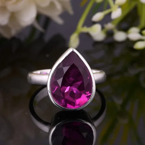 Vista 73 de PANOPLY Bio Pink Doublet Quartz Solid 925 Sterling Silver Ring for Women