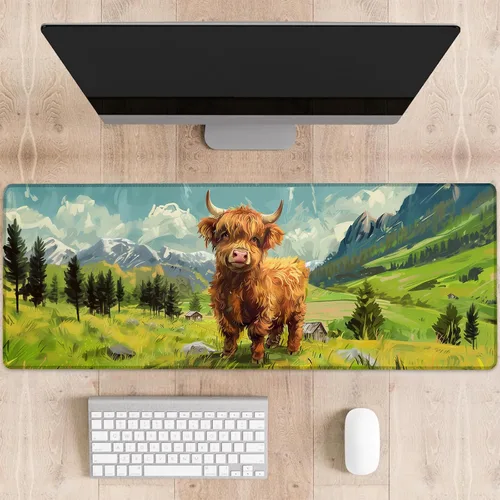 Vista 15 de Alfombrilla de mouse para juegos con patrón de tiro con arco, alfombrilla de escritorio grande de color Archer para computadora, teclado extendido